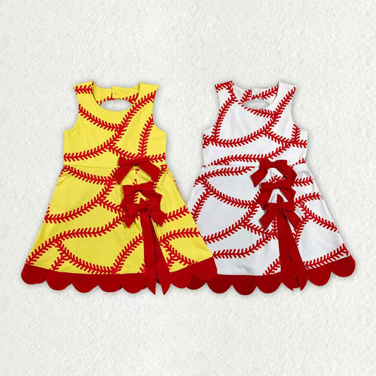 Baseball design girls summer yoga dress