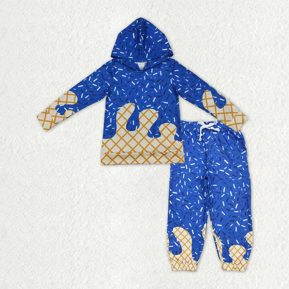 Sprinkle hoodie top matching pants boy spring fall outfit