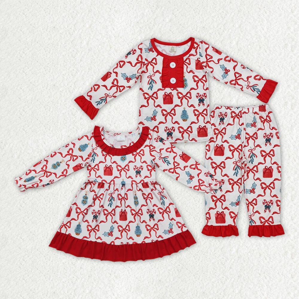 baby girls christmas candy cane matching outfit