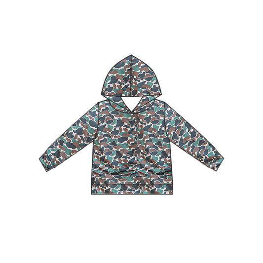 Adult man long sleeve camo hoodie top