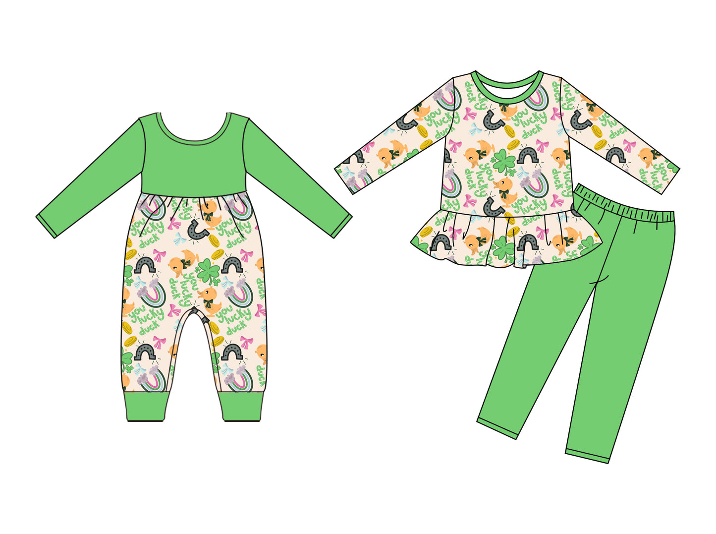 Toddle kids Saint Patrick's Day matching outfit wholesale baby clothes
