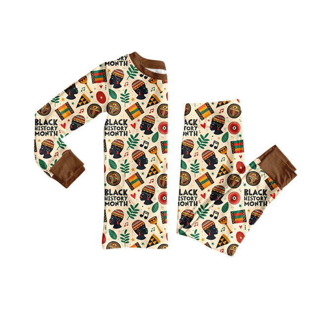Black history kids long sleeve pajama set