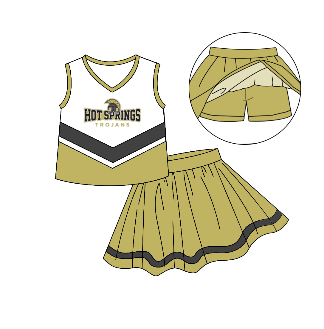 baby girls cheer skirt 2pcs outfit