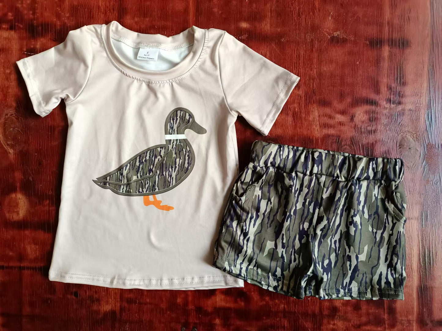 Camouflage duck top matching shorts summer clothes
