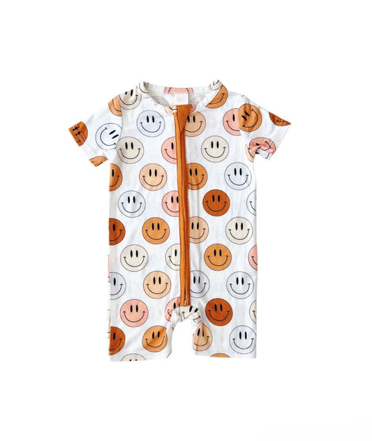toddle baby smile face zip romper