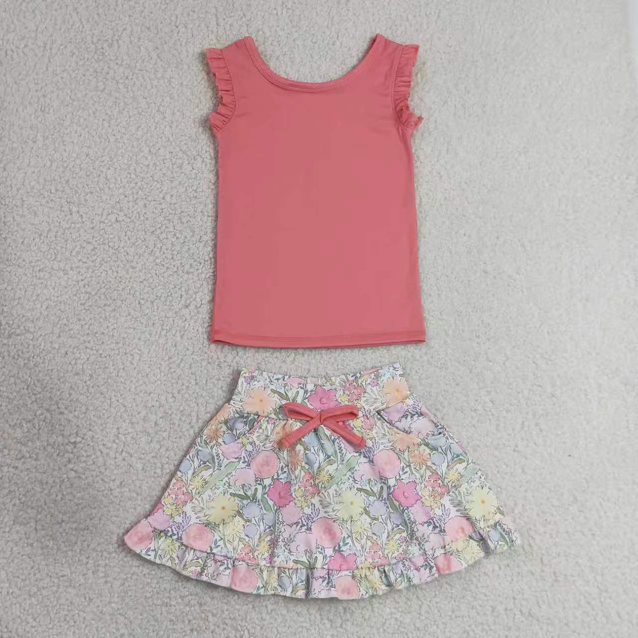 Lavender tank top matching yoga skirts girls active wear outfit