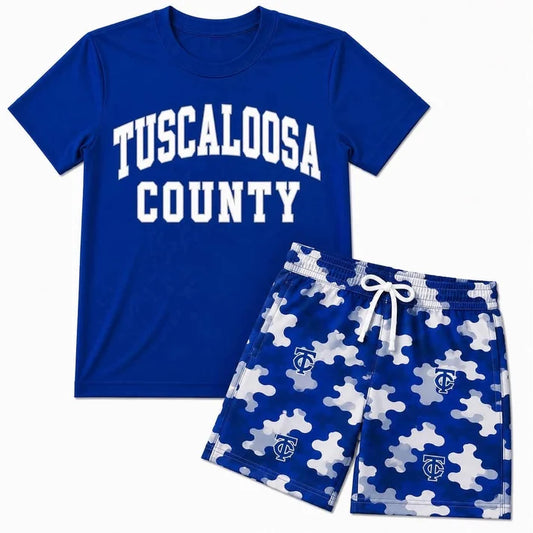 Custom team top matching shorts boy summer outfit wholesale factory price