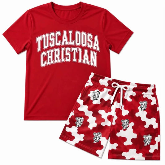 Custom team top matching shorts boy summer outfit wholesale factory price