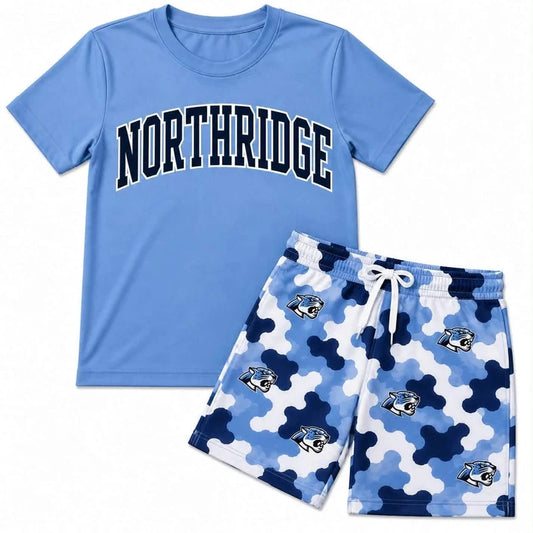 Custom team top matching shorts boy summer outfit wholesale factory price