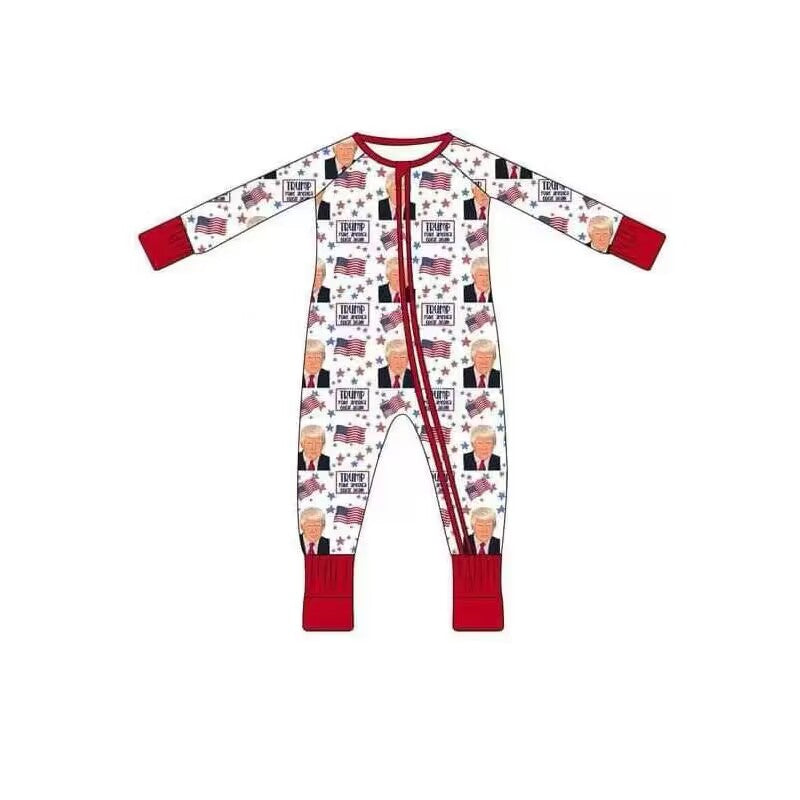 baby boy long sleeve  zip romper