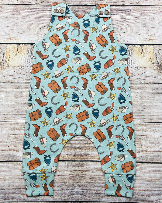 cowboy western sleeveless romper
