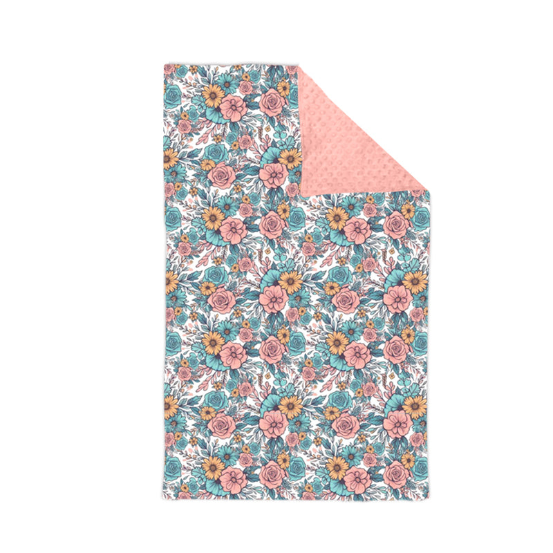 newborn kids baby girls wholesale floral fleece blanket