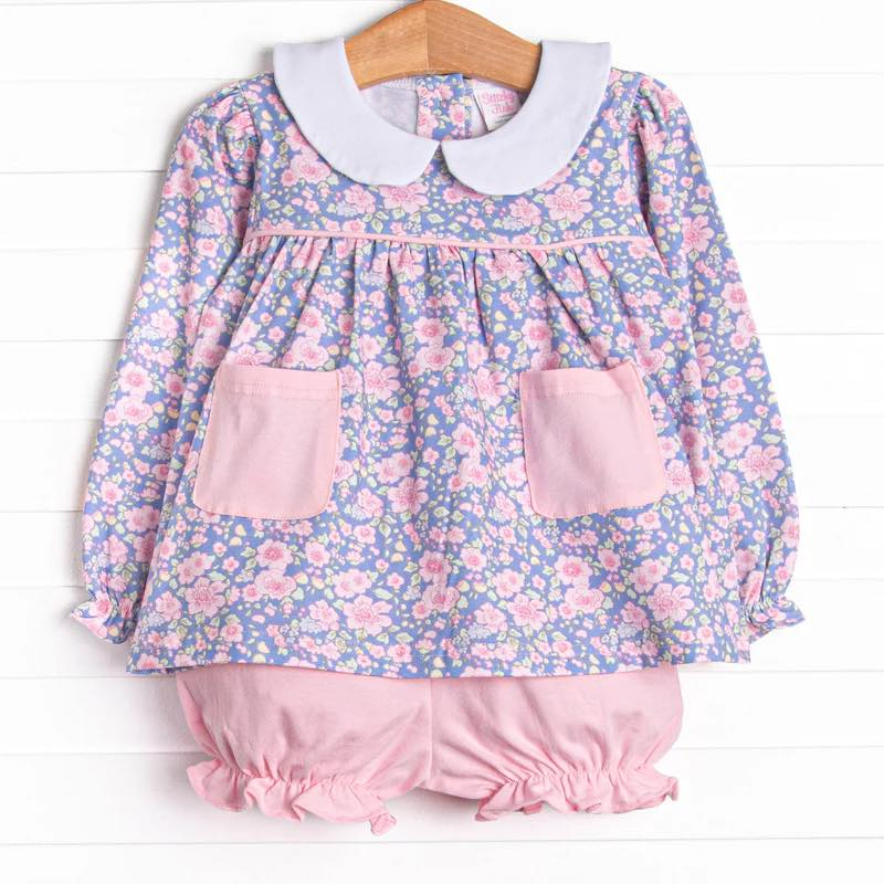 Wholesale baby girls flower summer clothes