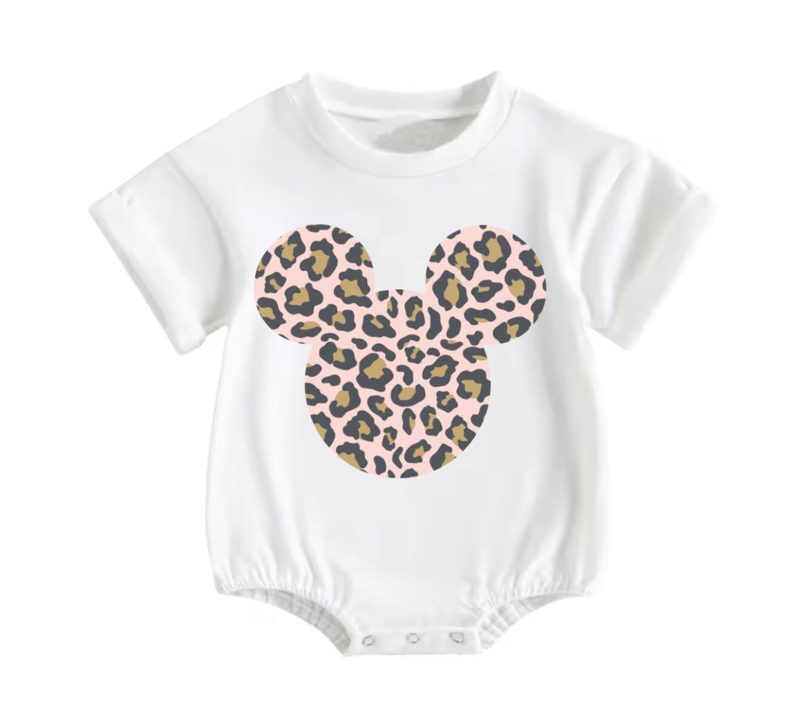 Toddle baby girls cheetah catroon design romper