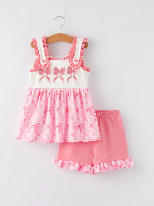 baby girls pink bow summer clothes