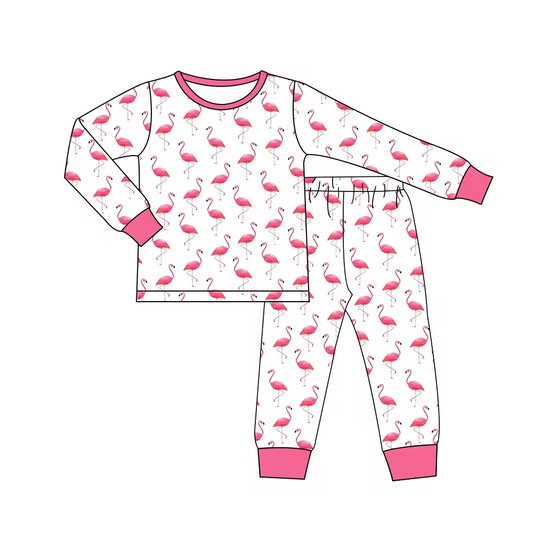 wholesale baby long sleeve flamingo pants outfit