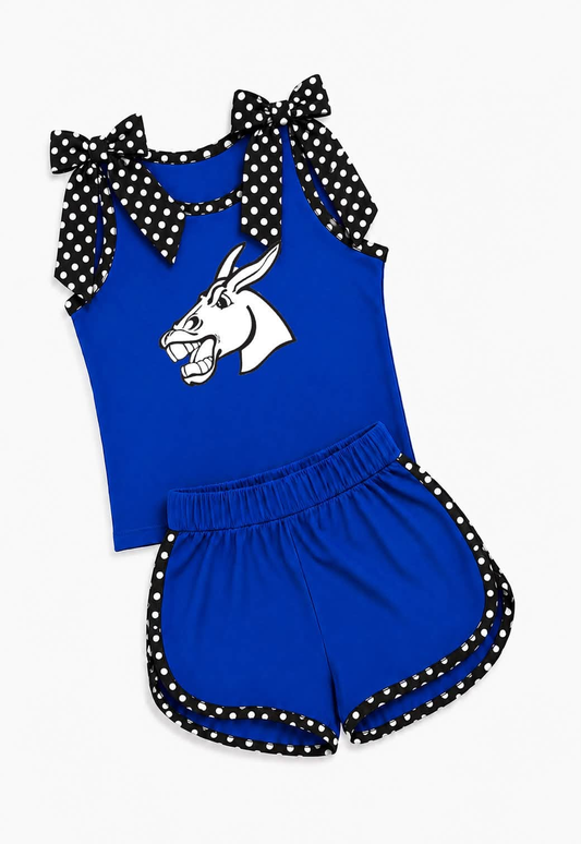 Custom team sleeveless top matching shorts girls summer outfit