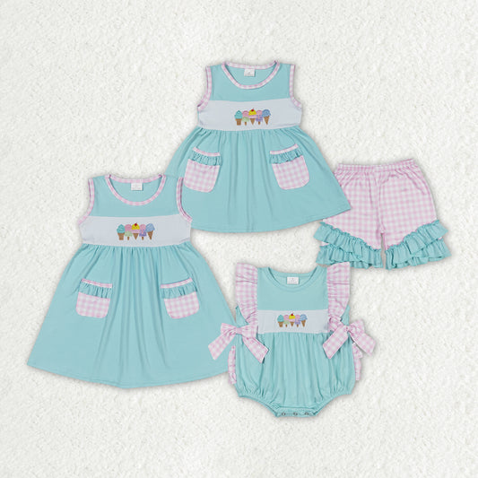 best sister wholesale summer embroidery clothing set