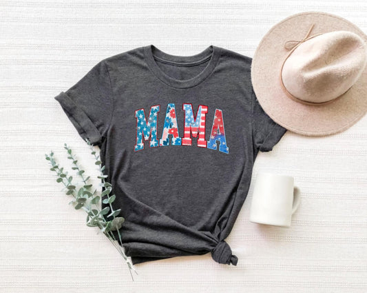 Mama Adult short sleeve july 4th t-shirt