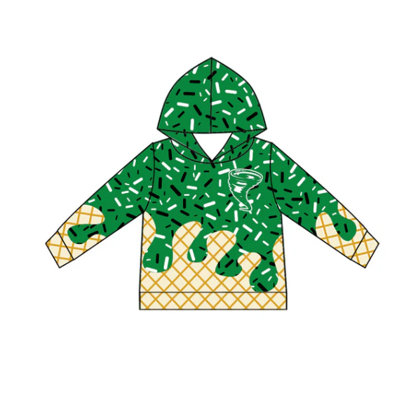 Kids custom team long sleeve hoodie  top