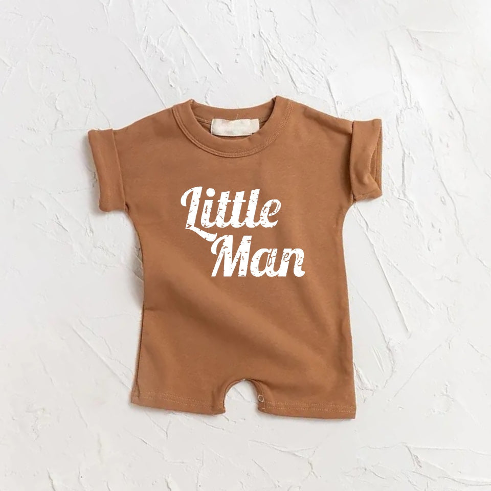Little man kids short sleeve romper