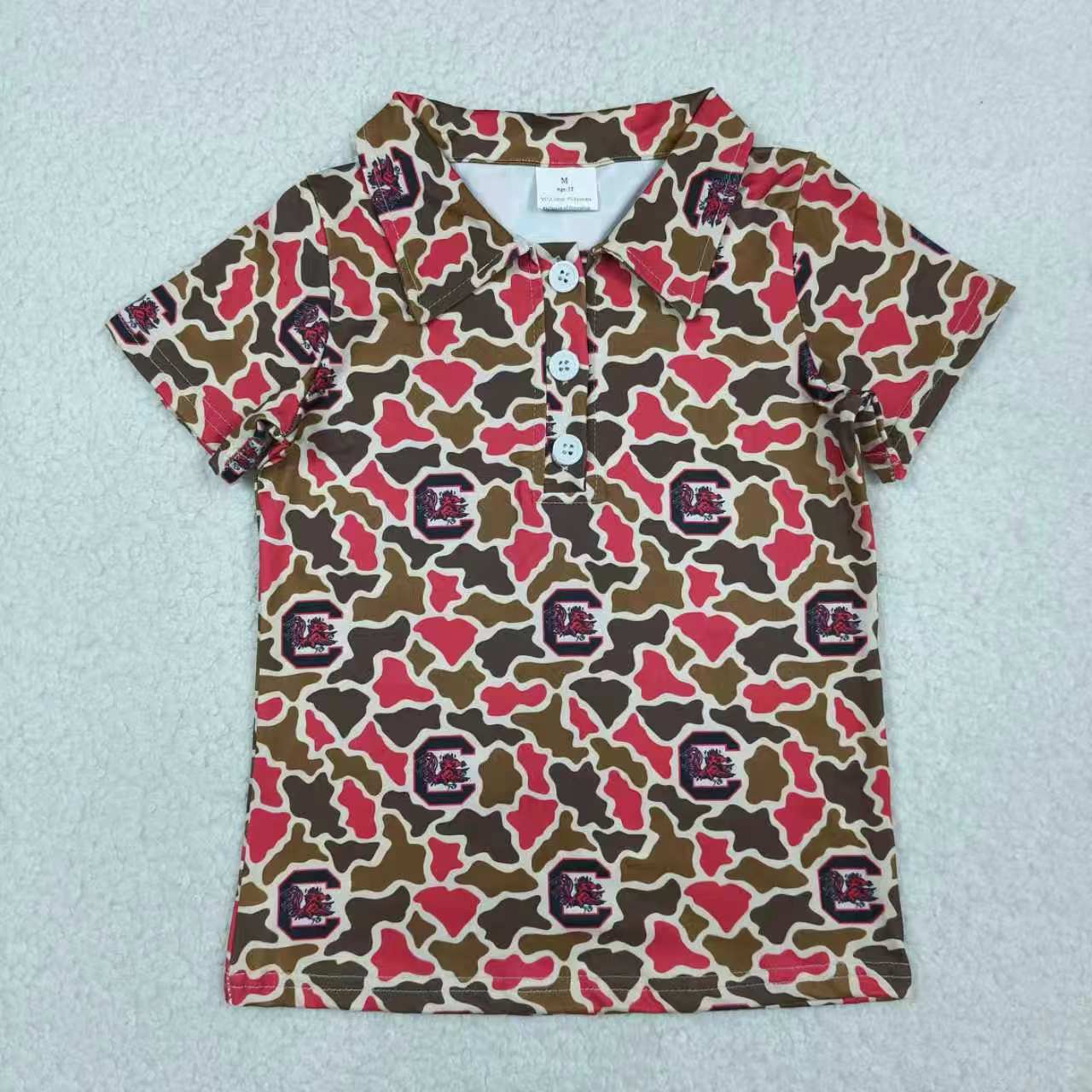 Team style boy short sleeve pullover top