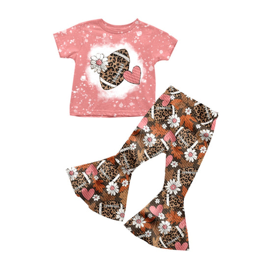 baby  girls short sleeve football sports outfit