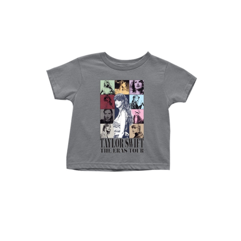country misic singer short sleeve grey shirt