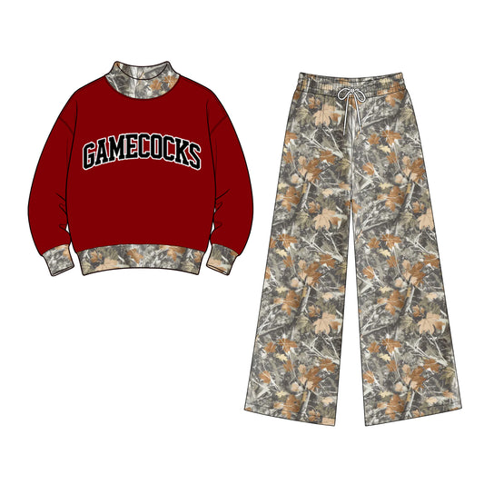 Toddle kids girls custom gamecocks design long sleeve outfit