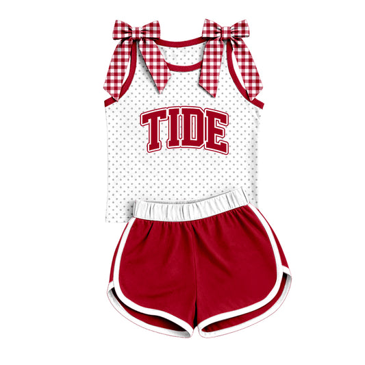 Custom team top matching shorts girl summer outfit for you