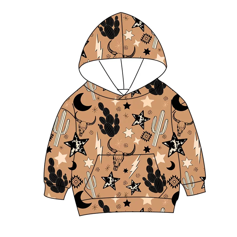 baby boy western cow design hoodie top