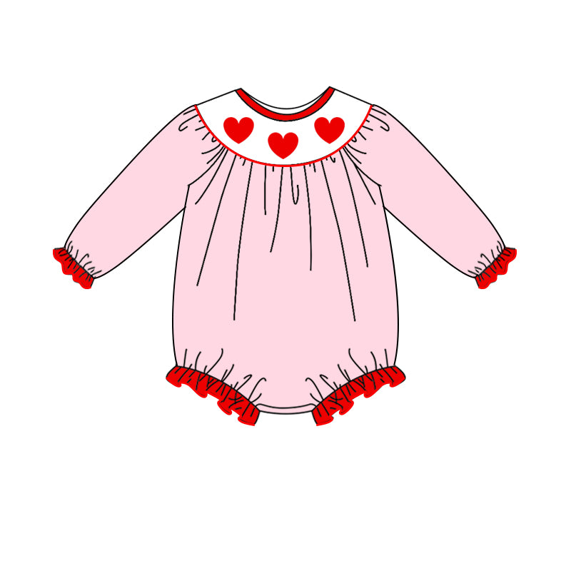 Valentines day red heart toddle girls romper