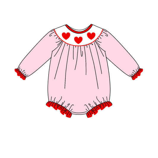 Valentines day red heart toddle girls romper