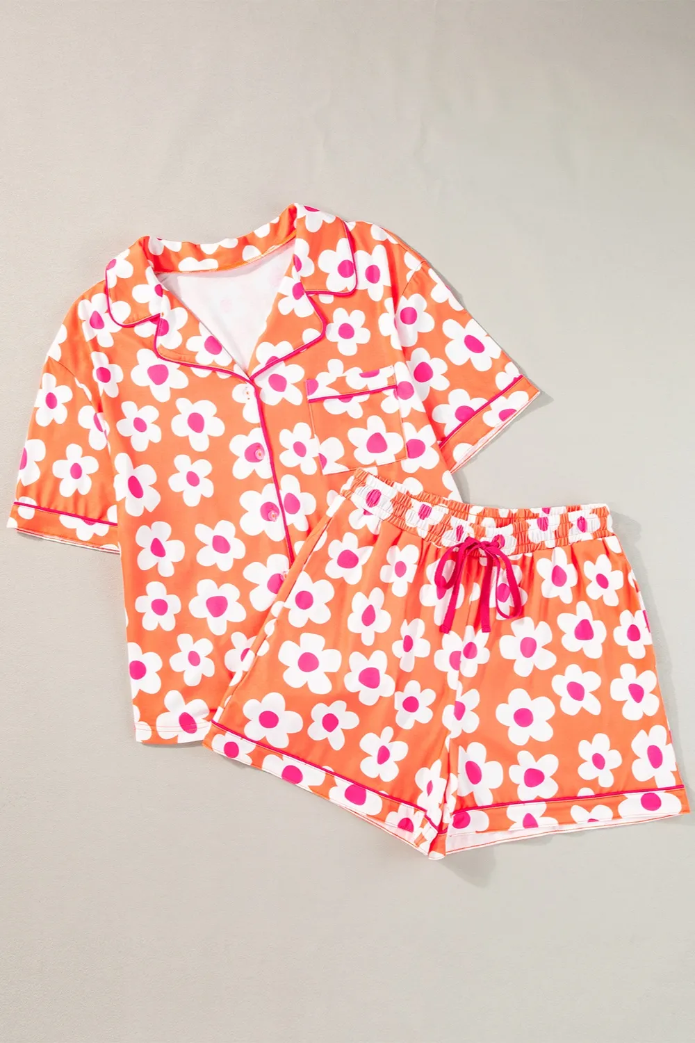 Flowers design girls summer pajama set outfit