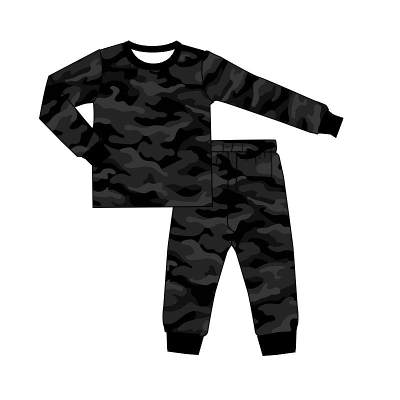 baby boy long sleeve black camo outfit