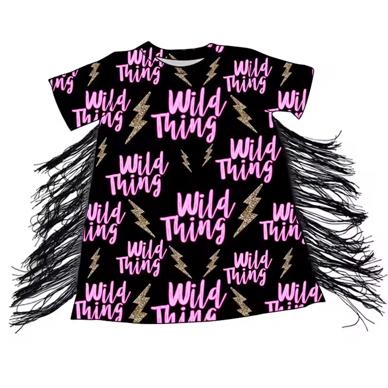 girls wholesale western tassel dress