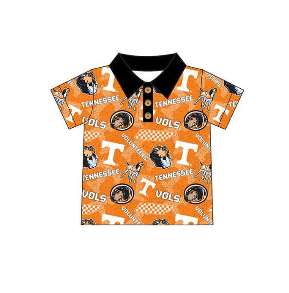 baby boy short sleeve team button shirt