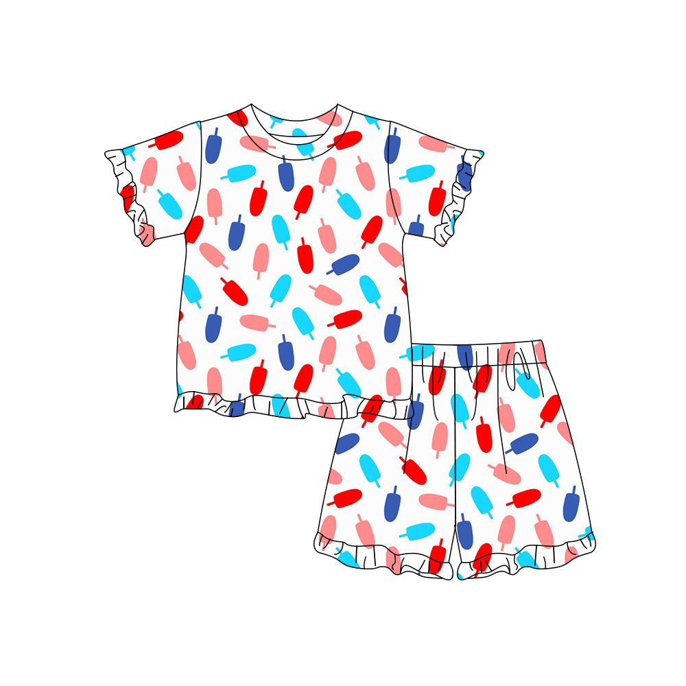 July 4th top matching shorts kids summer wholesale factory outfit