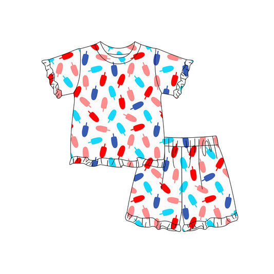 July 4th top matching shorts kids summer wholesale factory outfit