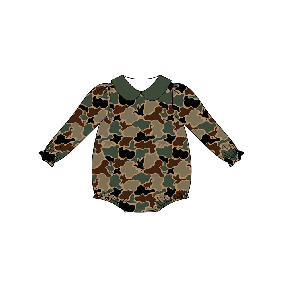 toddle baby girls mallard duck camo romper