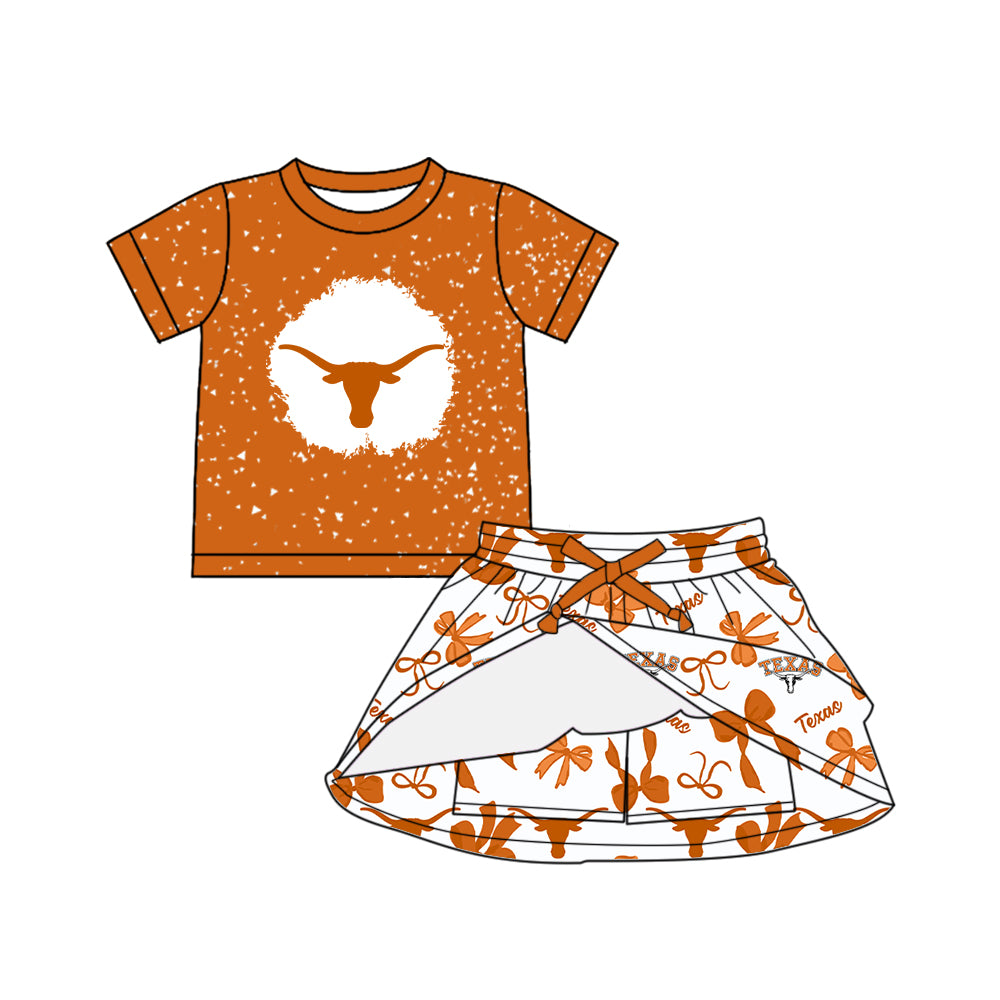toddle girls short sleeve team skirt set