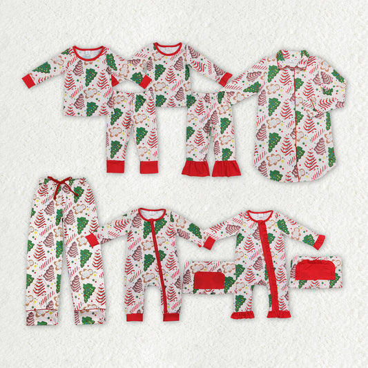 Family matching christmas tree cake design  pajama set