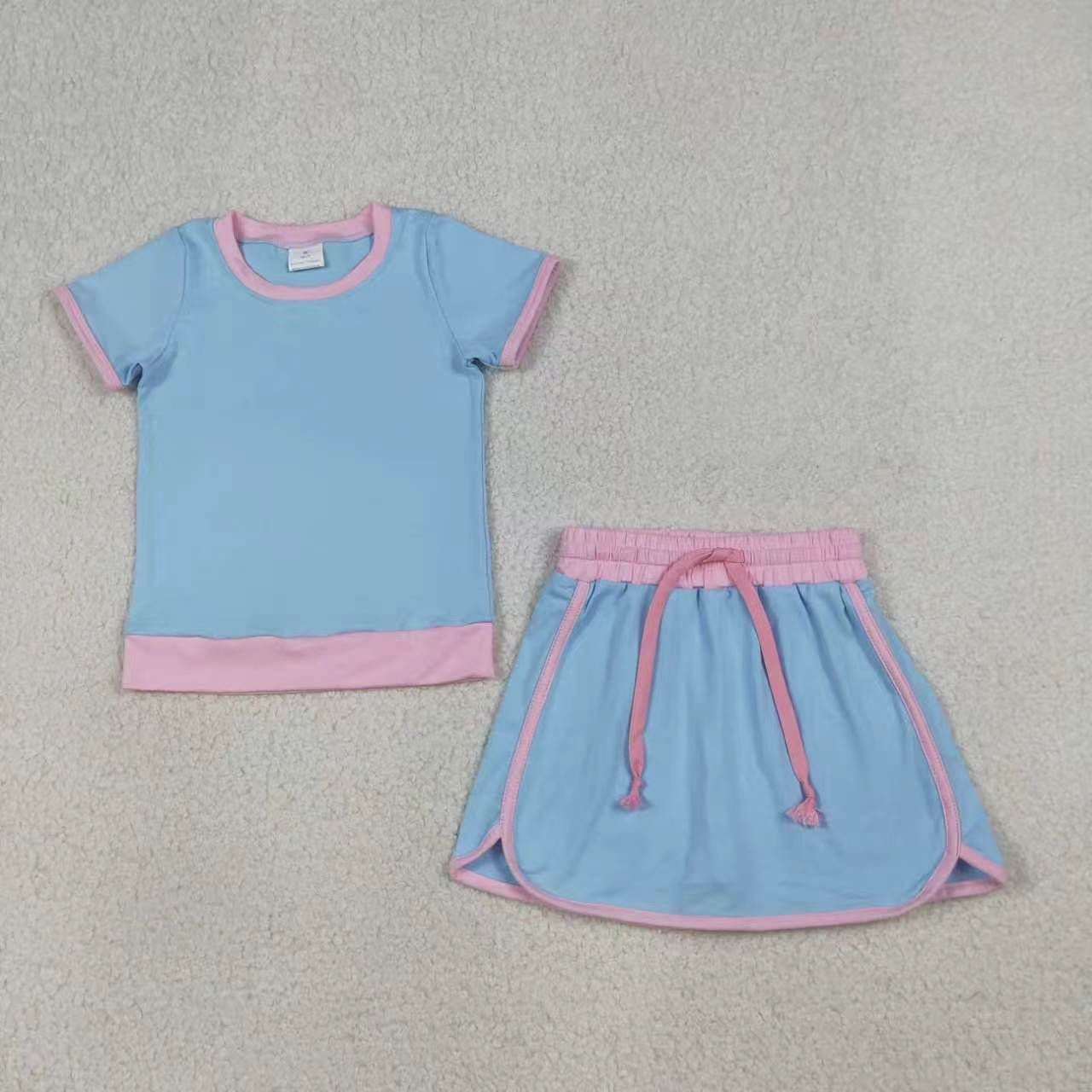 Mommy and me short sleeve cotton skorts outfit