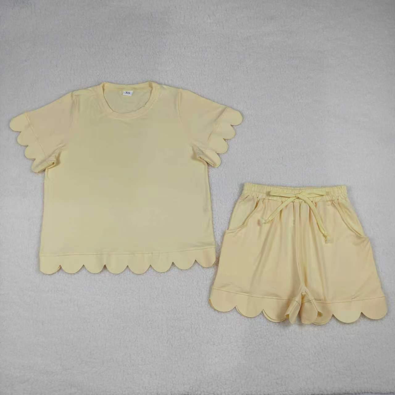 Adult women lavender design short sleeve outfit
