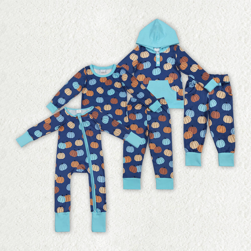 Toddle boy fall pumpkins long sleeve outfit