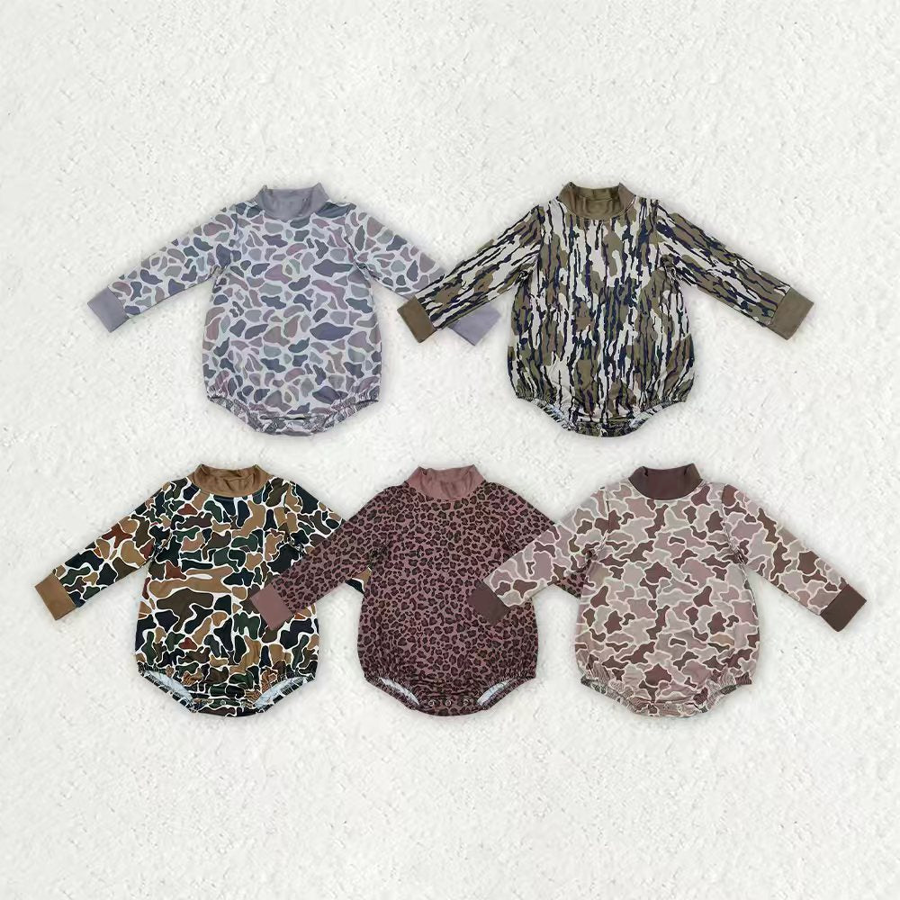 Toddle baby long sleeve camo print romper