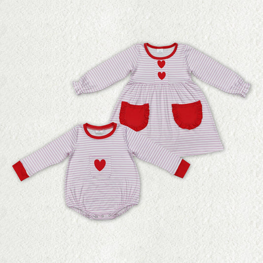 Best sister girls Valentines day heart matching clothes