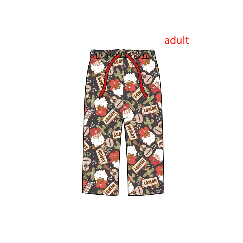 adult Christmas howdy milk silk long pants