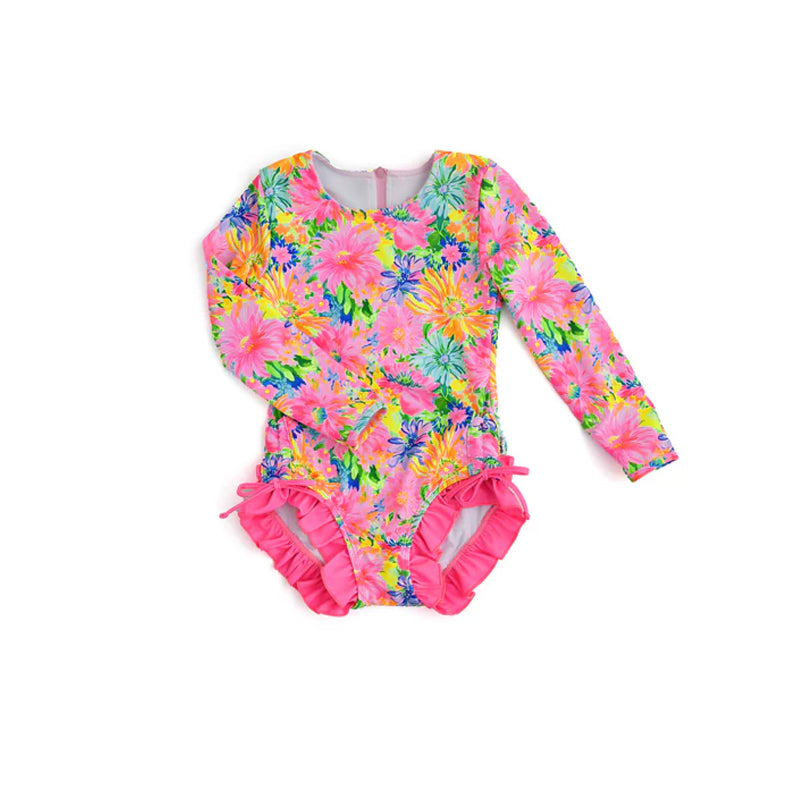 infant baby girls floral one piece summer bathing suit