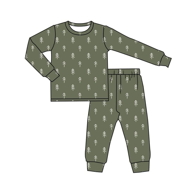 Boy Christmas tree bamboo outfit